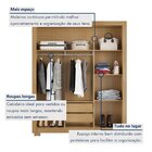 Guarda-roupa 3 Portas 2 Gavetaseta Com Espelho North Carvalho