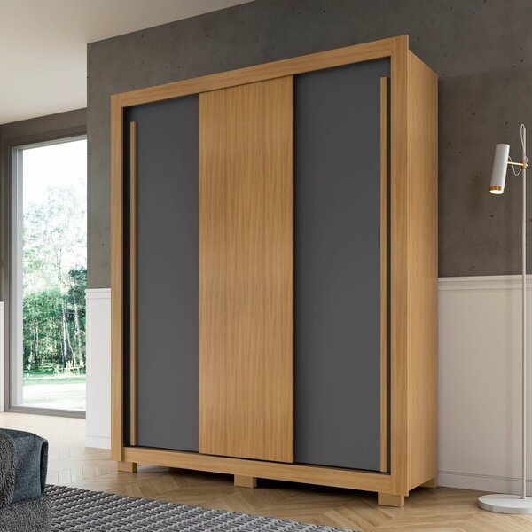 Guarda-roupa 3 Portas 2 Gavetaseta Sem Espelho North Carvalho