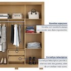 Guarda-roupa 3 Portas 2 Gavetaseta Sem Espelho North Carvalho