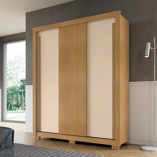 Guarda-roupa 3 Portas 2 Gavetaseta Sem Espelho North Carvalho
