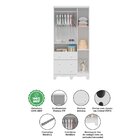 Guarda Roupa 3 Portas 3 Gavetas Bolinha Peroba