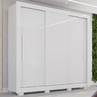 Guarda-roupa 3 Portas 3 Gavetas Cannes Top Branco Neve