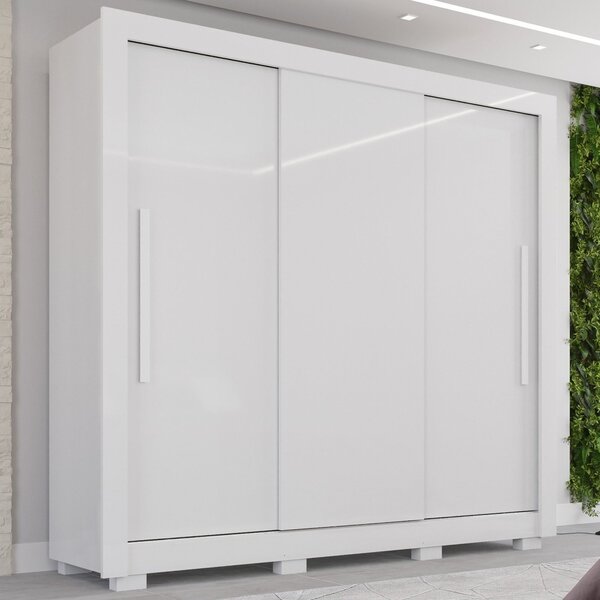 Guarda-roupa 3 Portas 3 Gavetas Cannes Top Branco Neve