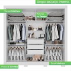 Guarda-roupa 3 Portas 3 Gavetas Cannes Top Branco Neve