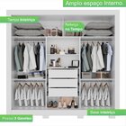 Guarda-roupa 3 Portas 3 Gavetas Cannes Top Branco Neve