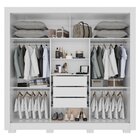 Guarda-roupa 3 Portas 3 Gavetas Cannes Top Branco Neve