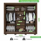 Guarda-roupa 3 Portas 3 Gavetas Cannes Top Cacau