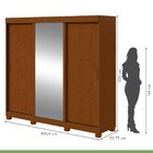 Guarda-roupa 3 Portas 3 Gavetas Saion Plus 1 Porta Glass Com