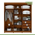 Guarda-roupa 3 Portas 3 Gavetas Saion Plus 1 Porta Glass Com