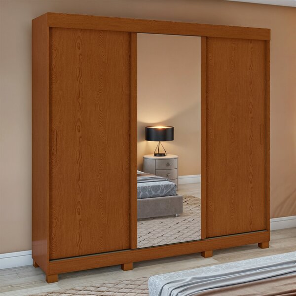 Guarda-roupa 3 Portas 3 Gavetas Saion Plus 1 Porta Glass Com