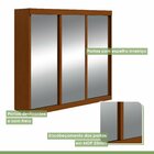 Guarda-roupa 3 Portas 3 Gavetas Saion Plus Super Glass