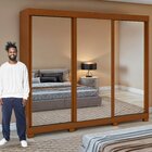 Guarda-roupa 3 Portas 3 Gavetas Saion Plus Super Glass Com Pés