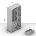 Guarda Roupa 3 Portas 3d 2 Gavetas Comic Mdp Politorno Branco