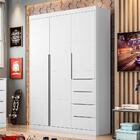 Guarda Roupa 3 Portas 4 Gavetas Branco E Cinza Elise Shop Jm