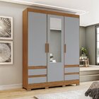 Guarda-roupa 3 Portas 4 Gavetas Com Kit Espelho B55 Nature/ci