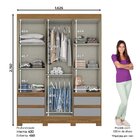 Guarda-roupa 3 Portas 4 Gavetas Com Kit Espelho B55 Nature/ci