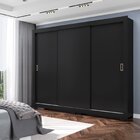 Guarda Roupa 3 Portas 4 Gavetas Com Pés Serenity Yescasa Preto