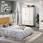 Guarda-roupa 3 Portas 4 Gavetas Em Madeira Maciça Linha Nórdi