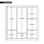 Guarda Roupa 3 Portas 4 Gavetas Espelho Glass Branco Caemmun