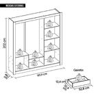 Guarda Roupa 3 Portas 4 Gavetas Espelho Glass Branco Caemmun