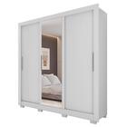 Guarda Roupa 3 Portas 4 Gavetas Espelhos 8 Pés Branco Glass