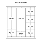 Guarda Roupa 3 Portas 4 Gavetas Espelhos 8 Pés Branco Glass