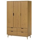 Guarda-roupa 3 Portas 4 Gavetas Nórdica Yescasa Roble