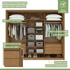 Guarda-roupa 3 Portas 6 Gavetas 100% Mdf Spazio Amêndoa Clean
