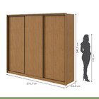 Guarda-roupa 3 Portas 6 Gavetas 100% Mdf Spazio Amêndoa Clean