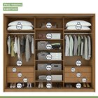 Guarda-roupa 3 Portas 6 Gavetas 100% Mdf Spazio Amêndoa Clean