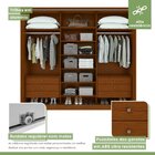 Guarda-roupa 3 Portas 6 Gavetas 100% Mdf Spazio Frassino/off