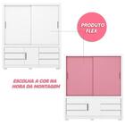 Guarda Roupa 3 Portas 6 Gavetas Arbo Branco/rosa - Demóbile