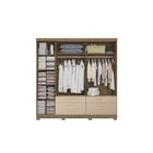 Guarda Roupa 3 Portas 6 Gavetas Com Pés  Nogueira/macadamia