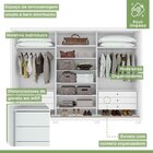 Guarda Roupa 3 Portas 6 Gavetas Com Pés Dante Yescasa