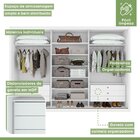 Guarda Roupa 3 Portas 6 Gavetas Super Glass Dante Yescasa