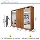 Guarda Roupa 3 Portas 6 Prateleiras 6 Gavetas 100% Mdf Ollie