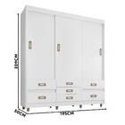 Guarda Roupa 3 Portas 7 Gavetas Casal Branco 3702050 Araplac