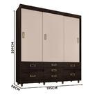 Guarda Roupa 3 Portas 7 Gavetas Casal Café 3702095 Araplac