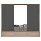 Guarda Roupa 3 Portas 7 Gavetas Com Espelho Lounge Avena Graf