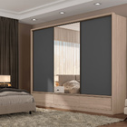 Guarda Roupa 3 Portas 7 Gavetas Com Espelho Lounge Avena Graf