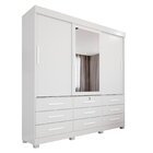 Guarda-roupa 3 Portas 9 Gavetas Com Espelho Florença Espresso