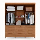 Guarda-roupa 3 Portas 9 Gavetas Com Espelho Florença Espresso
