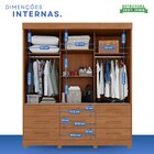 Guarda-roupa 3 Portas 9 Gavetas Com Espelho Florença Espresso