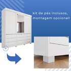 Guarda-roupa 3 Portas 9 Gavetas Com Espelho Florença Espresso