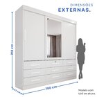 Guarda-roupa 3 Portas 9 Gavetas Com Espelho Florença Espresso