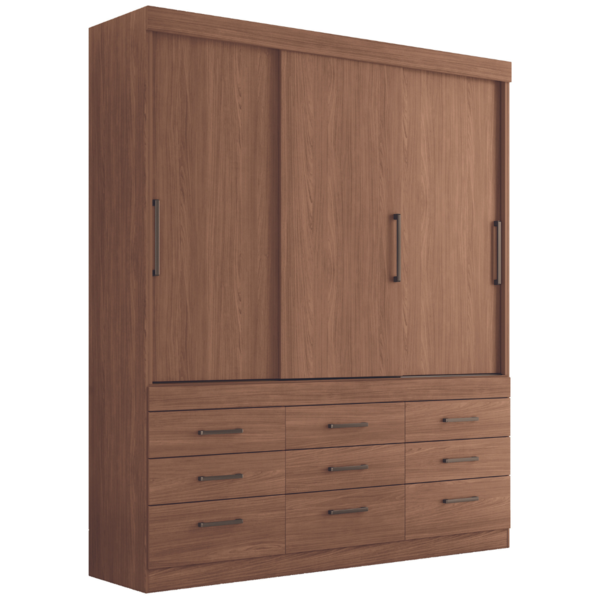 Guarda Roupa 3 Portas 9 Gavetas Detroit Jatobá