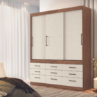 Guarda Roupa 3 Portas 9 Gavetas Detroit Jatobá Areia