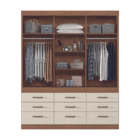Guarda Roupa 3 Portas 9 Gavetas Detroit Jatobá Areia
