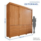 Guarda-roupa 3 Portas 9 Gavetas Florença Espresso Móveis Cina