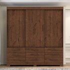 Guarda Roupa 3 Portas 9 Gavetas Ideale Plus Jacaranda